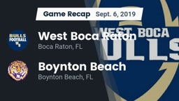 Recap: West Boca Raton  vs. Boynton Beach  2019
