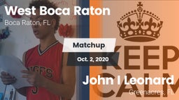 Matchup: West Boca Raton vs. John I Leonard  2020