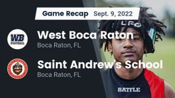 Recap: West Boca Raton  vs. Saint Andrew's School 2022