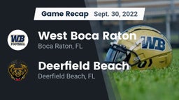 Recap: West Boca Raton  vs. Deerfield Beach  2022