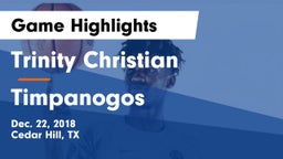 Trinity Christian  vs Timpanogos  Game Highlights - Dec. 22, 2018