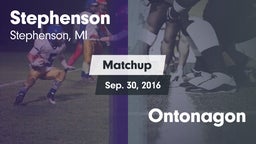 Matchup: Stephenson vs. Ontonagon 2016