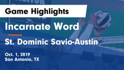 Incarnate Word  vs St. Dominic Savio-Austin Game Highlights - Oct. 1, 2019