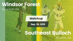 Matchup: Windsor Forest vs. Southeast Bulloch  2016