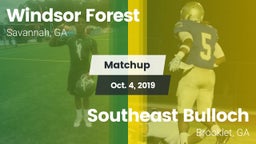 Matchup: Windsor Forest vs. Southeast Bulloch  2019