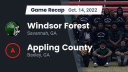 Recap: Windsor Forest  vs. Appling County  2022