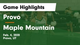 Provo  vs Maple Mountain  Game Highlights - Feb. 4, 2020