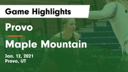 Provo  vs Maple Mountain  Game Highlights - Jan. 12, 2021