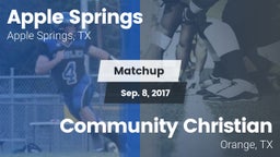 Matchup: Apple Springs vs. Community Christian  2017