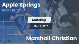 Matchup: Apple Springs vs. Marshall Christian 2017
