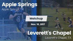 Matchup: Apple Springs vs. Leverett's Chapel  2017