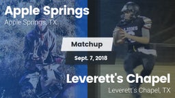 Matchup: Apple Springs vs. Leverett's Chapel  2018
