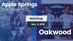 Matchup: Apple Springs vs. Oakwood  2018