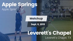 Matchup: Apple Springs vs. Leverett's Chapel  2019
