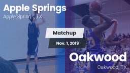 Matchup: Apple Springs vs. Oakwood  2019
