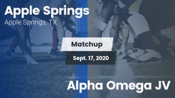 Matchup: Apple Springs vs. Alpha Omega JV 2020