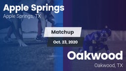 Matchup: Apple Springs vs. Oakwood  2020