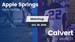 Matchup: Apple Springs vs. Calvert  2020