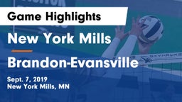 New York Mills  vs Brandon-Evansville  Game Highlights - Sept. 7, 2019