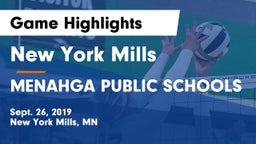 New York Mills  vs MENAHGA PUBLIC SCHOOLS Game Highlights - Sept. 26, 2019