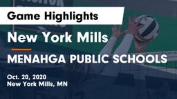 New York Mills  vs MENAHGA PUBLIC SCHOOLS Game Highlights - Oct. 20, 2020