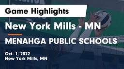 New York Mills  - MN vs MENAHGA PUBLIC SCHOOLS Game Highlights - Oct. 1, 2022
