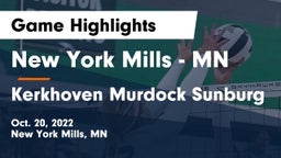 New York Mills  - MN vs Kerkhoven Murdock Sunburg Game Highlights - Oct. 20, 2022
