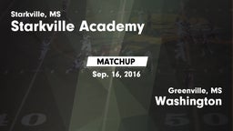Matchup: Starkville Academy vs. Washington  2016