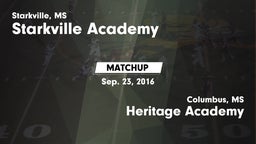 Matchup: Starkville Academy vs. Heritage Academy  2016