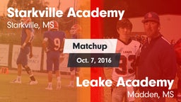 Matchup: Starkville Academy vs. Leake Academy  2016