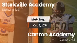 Matchup: Starkville Academy vs. Canton Academy  2018