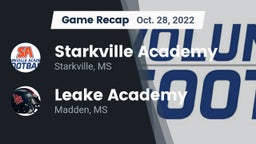 Recap: Starkville Academy  vs. Leake Academy  2022