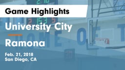 University City  vs Ramona  Game Highlights - Feb. 21, 2018