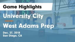 University City  vs West Adams Prep  Game Highlights - Dec. 27, 2018