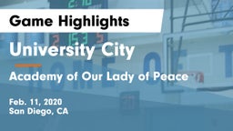 University City  vs Academy of Our Lady of Peace Game Highlights - Feb. 11, 2020