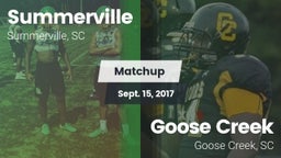Matchup: Summerville vs. Goose Creek  2017