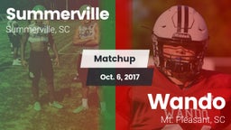 Matchup: Summerville vs. Wando  2017