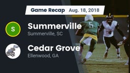 Recap: Summerville  vs. Cedar Grove  2018
