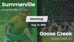 Matchup: Summerville vs. Goose Creek  2018
