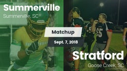 Matchup: Summerville vs. Stratford  2018