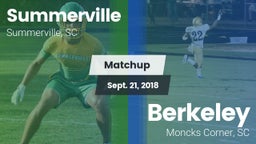 Matchup: Summerville vs. Berkeley  2018