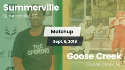 Matchup: Summerville vs. Goose Creek  2019