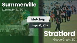 Matchup: Summerville vs. Stratford  2019