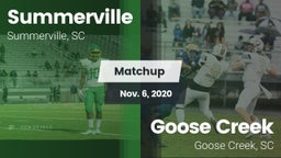 Matchup: Summerville vs. Goose Creek  2020