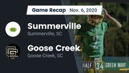 Recap: Summerville  vs. Goose Creek  2020