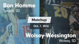 Matchup: Bon Homme vs. Wolsey-Wessington  2016