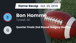 Recap: Bon Homme  vs. Quarter Finals 2nd Round Gregory Gorillas 2018