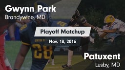 Matchup: Gwynn Park vs. Patuxent  2016