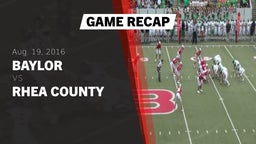 Recap: Baylor  vs. Rhea County  2016