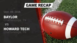 Recap: Baylor  vs. Howard Tech  2016